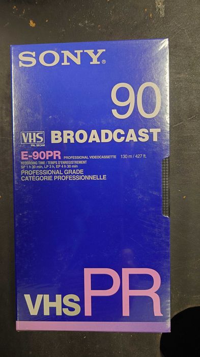 Sony VHS 90 Mins E-90PR Broadcast