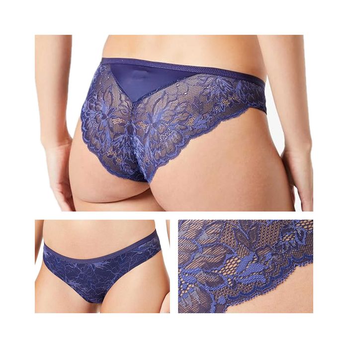 TRIUMPH Amourette Charm T Majtki Brazyliany Koronkowe 42 Granatowe