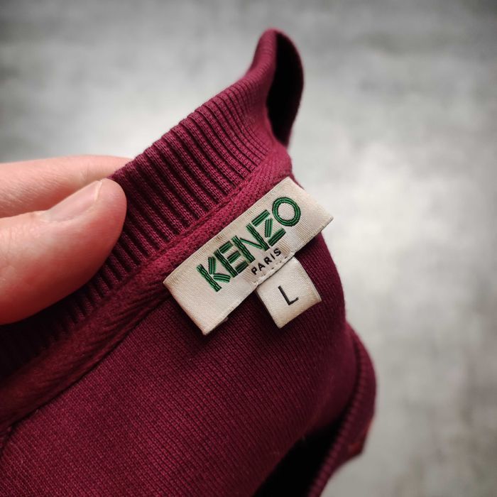 MĘSKA Bluza PREMIUM Luxury Kenzo Paris Bordowa Duże Logo Crewneck