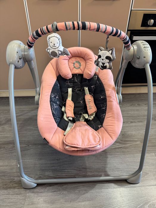 Шезлонг-качалка детская Lionelo Ruben pink