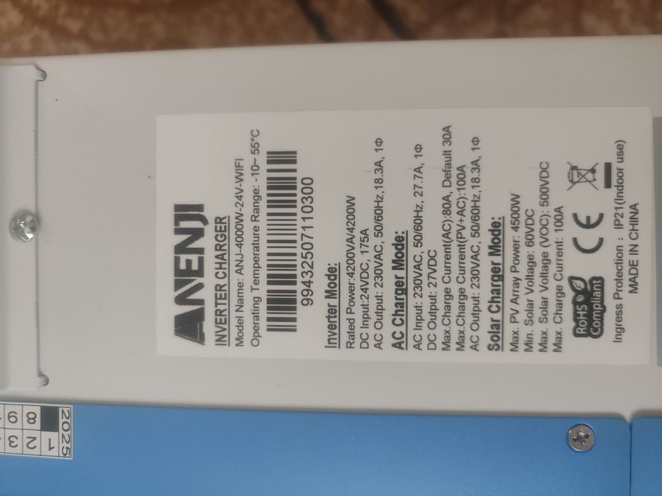 Інвертор Anenji 4kw 24v