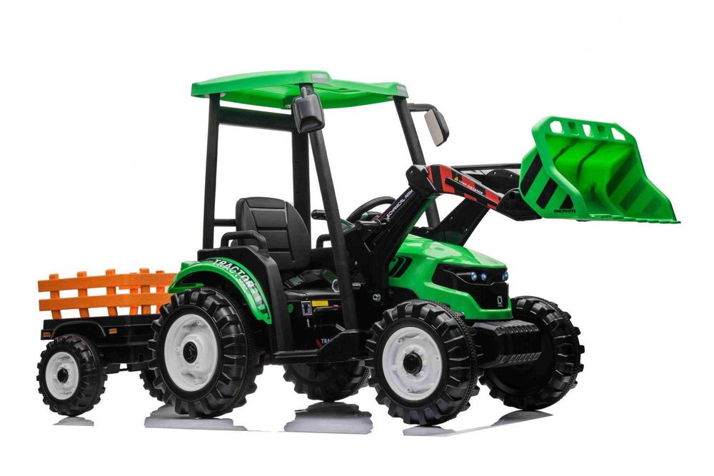 Traktor na akumulator TITAN 24V 2x200W z przyczepką łyżką + kabina