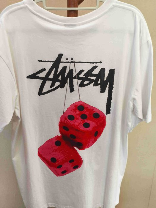 Stussy Męska Biała Koszulka z Nadrukiem L