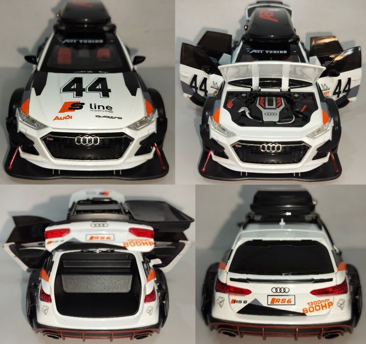 Audi RS6 Avant Rally модель 1:24 CHE ZHI Металл звук свет.