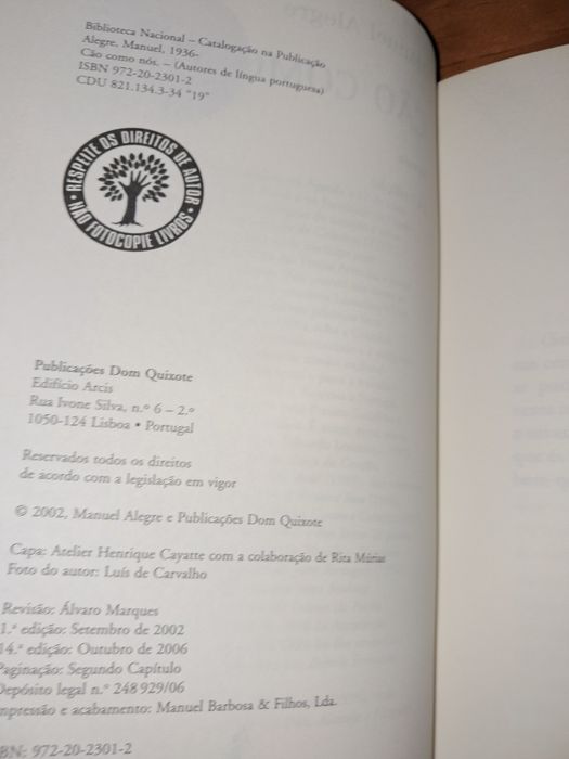 Livro Cão Como Nós de Manuel Alegre