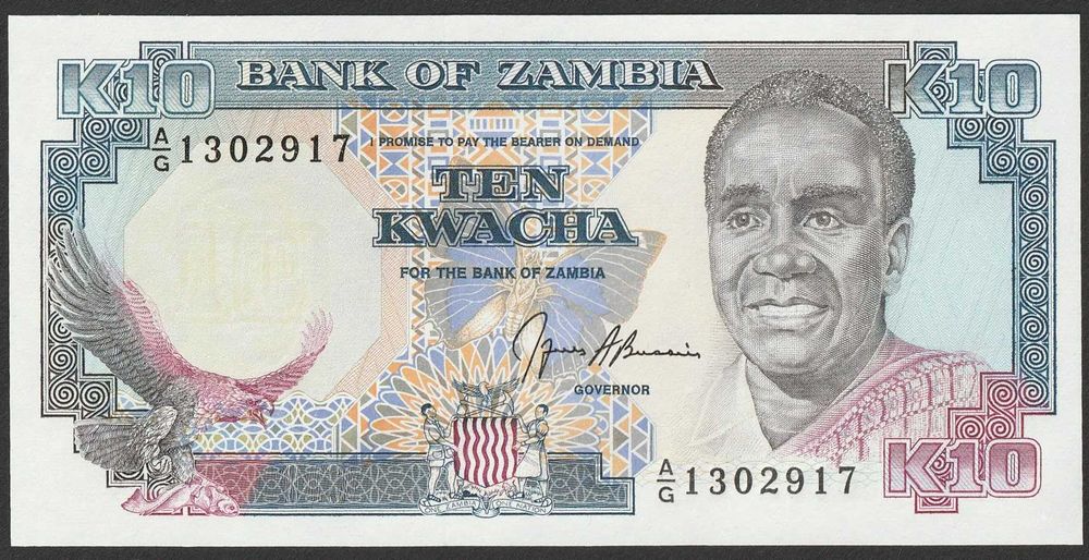 Zambia 10 kwacha 1989 - A/G  130 - stan bankowy UNC