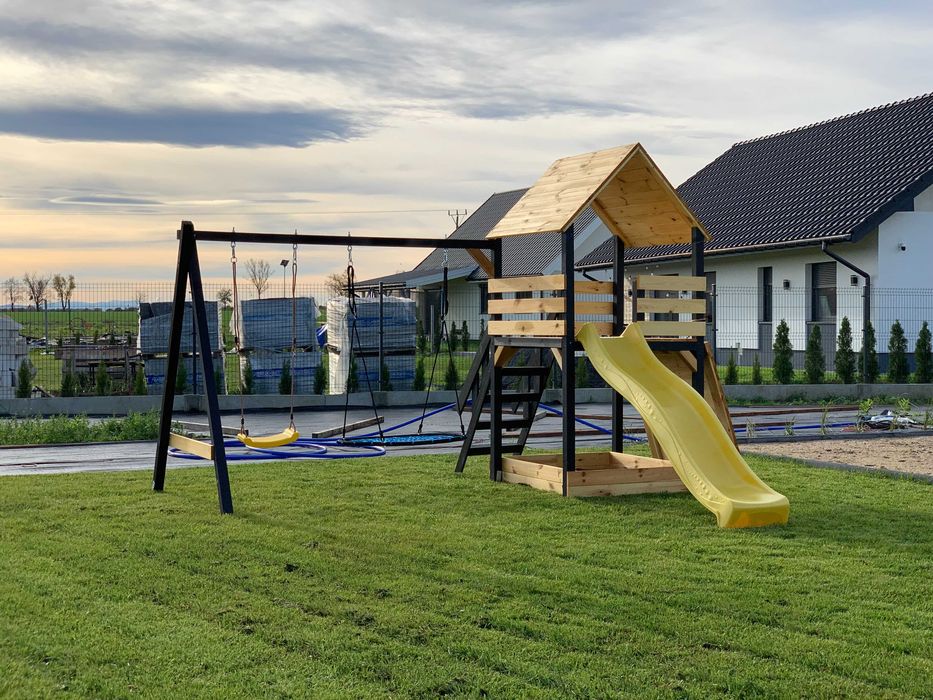 PROMOCJA - Plac zabaw - Gaja - Drewniany - Domek - Zjeżdżalnia