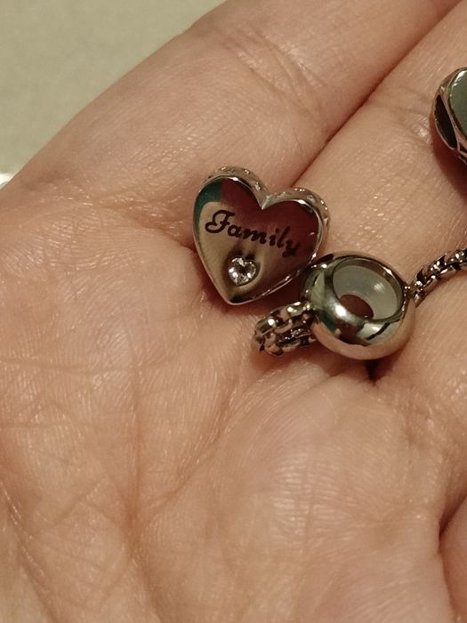 Nowy charms serce family \ forever stal chirurgiczna 316l.