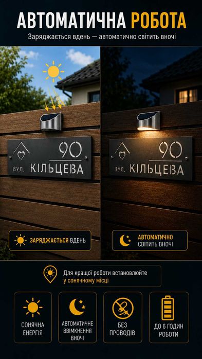 Адресна табличка з підсвіткою