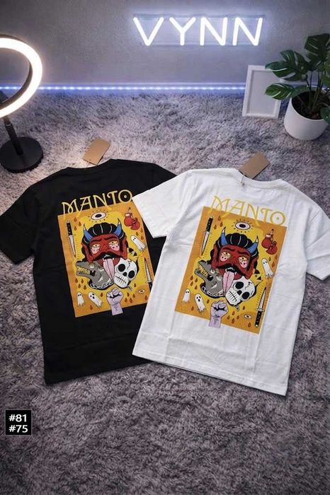 Большой Принт MANTO x Panku • Новая Футболка МАНТО Панку • XS S M L XL XXL