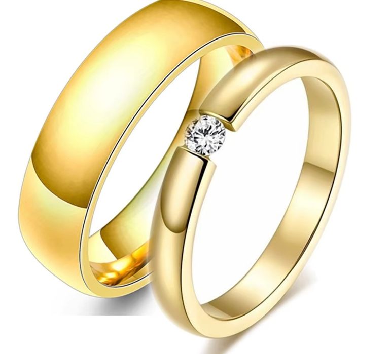 Zestaw Komplet Złotych Obrączek Ślubnych Obrączka Obrączki Męska Damsk