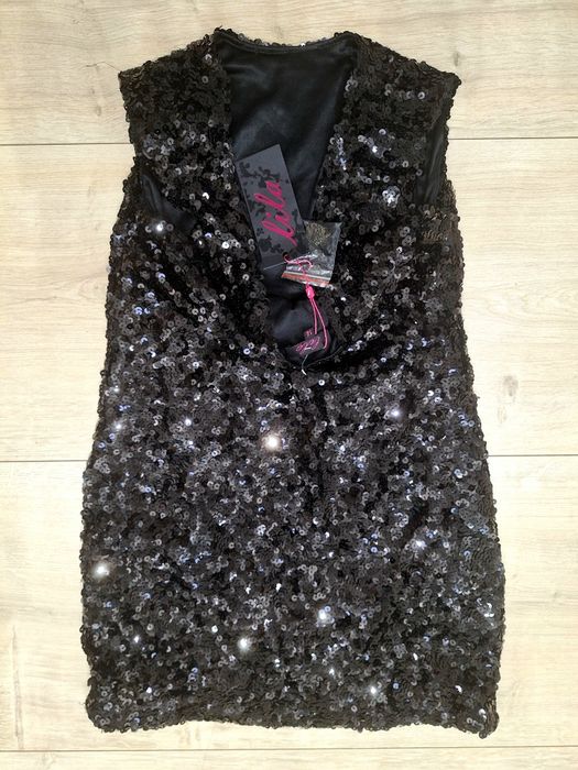 Lila sukienka cekiny r. 14