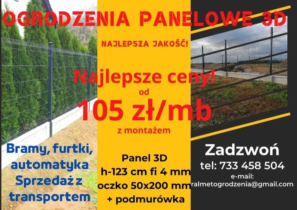 Ogrodzenie Panele ogrodzeniowe Tanio Szybko Solidnie dostawa/montaż