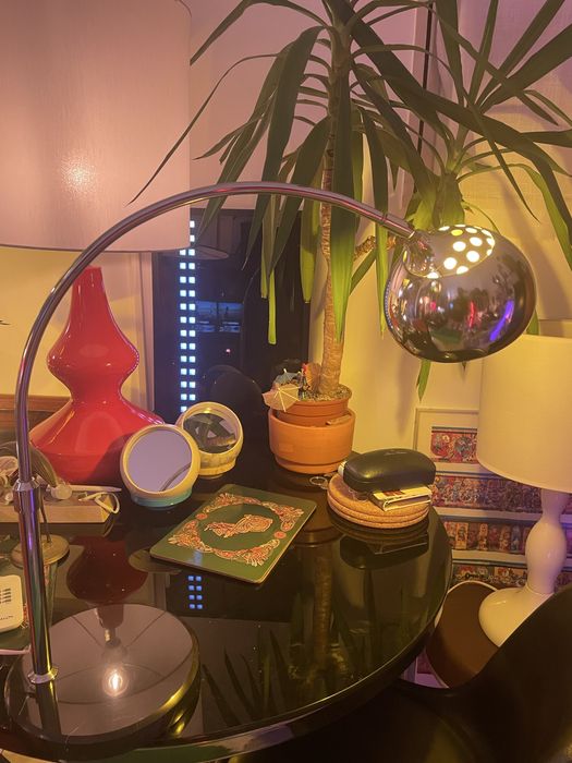 Candeeiro Eyeball Marble Table Italian Lamp Space Age Mid Century 70s