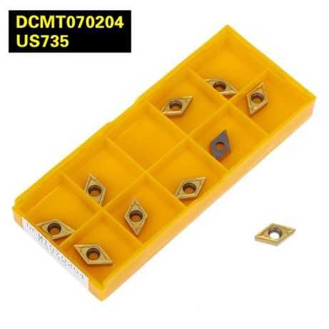 Токарные пластины 10 шт MITSUBISHI DCMT070204, ромб с TIN покрытием