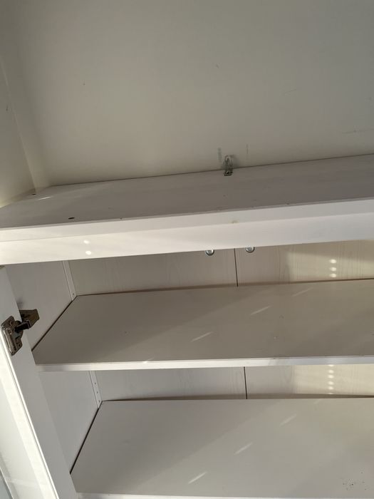 Witryna z 3 szufladami, biała bejca, 90x197 cm