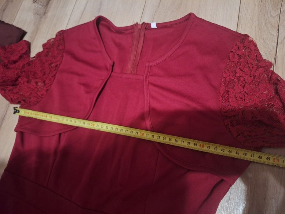 Damska sukienka XL z wszytym bolerkiem elegancka koronka