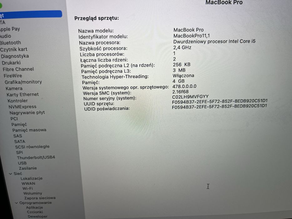 Macbook Pro 13” late 2013 A1502 zestaw