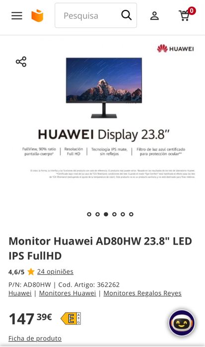 Monitor Huawei 23.8 - excelente estado