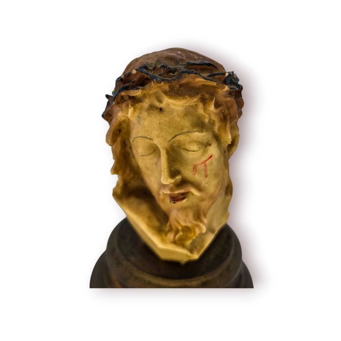 Busto Religioso Cristo com Coroa Espinhos Base – 8,5 cm