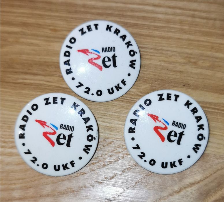 Radio Zet Kraków - przypinki z 1994 roku. (3szt)