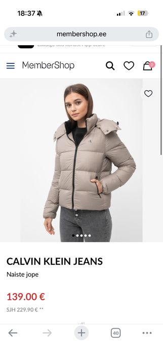 Куртка пуховик Calvin Klein Jeans, XS/S