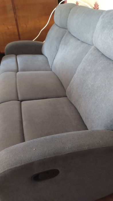 Wygodna szara kanapa 3-osobowa z PODWÓJNĄ funkcją RELAKS | 180 cm
