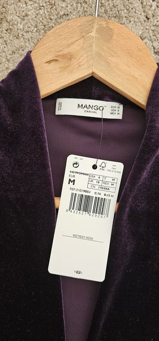 Sukienka welurowa Mango M 38