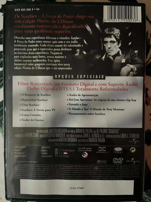 Scarface - A Força do Poder (Edição Platina) 2 DVD's - AL Pacino