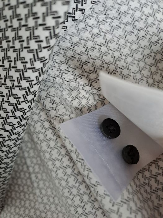 H&M Koszula męska w czarno-białe wzory Slim Fit