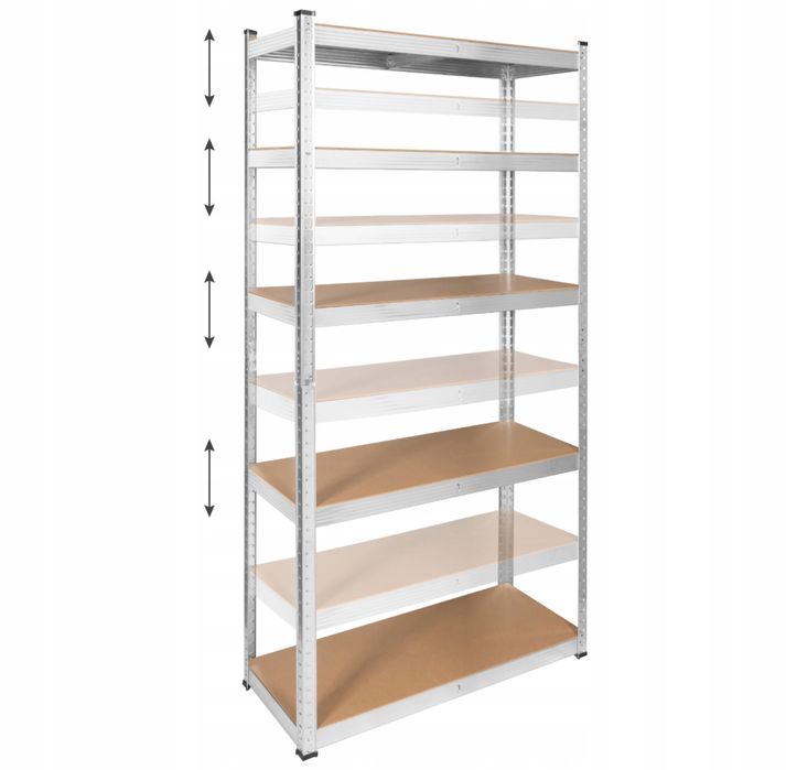 Стелаж металевий 2в1 5 полиць гаражний 180х90х40см 750кг Rebel Польща