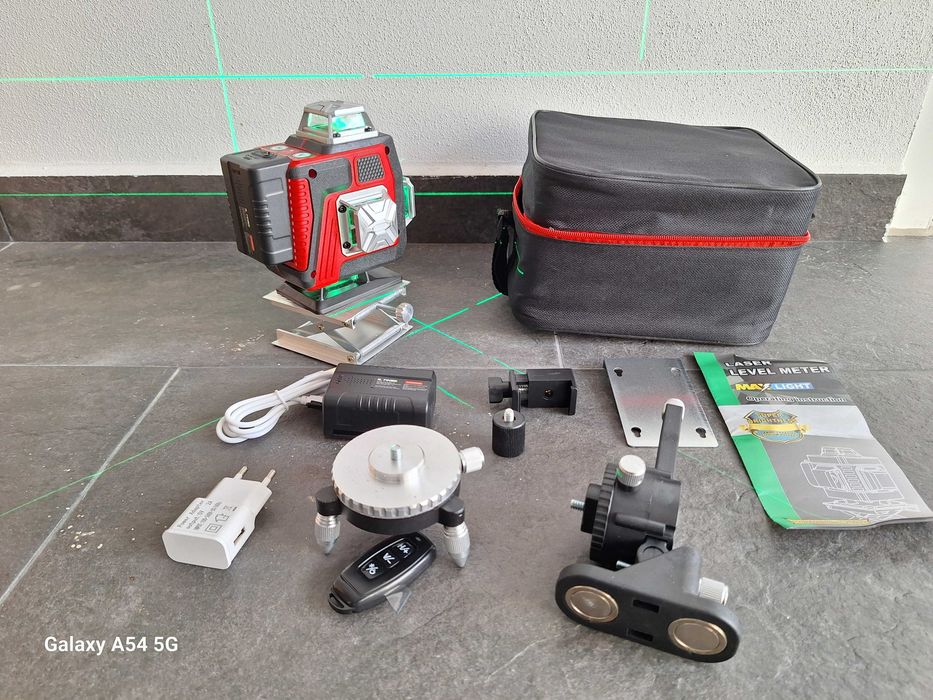 Nível laser 16 linhas 2 x bateria USB C 360 3D NOVO pladur mosaico teto ladrilho construção civil pedreiro autonivelante pavimento bancada