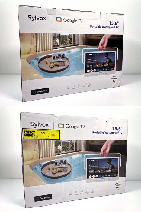 SYLVOX Портативний ТВ з Google TV, 15.6" екран, до 6 годин батарея