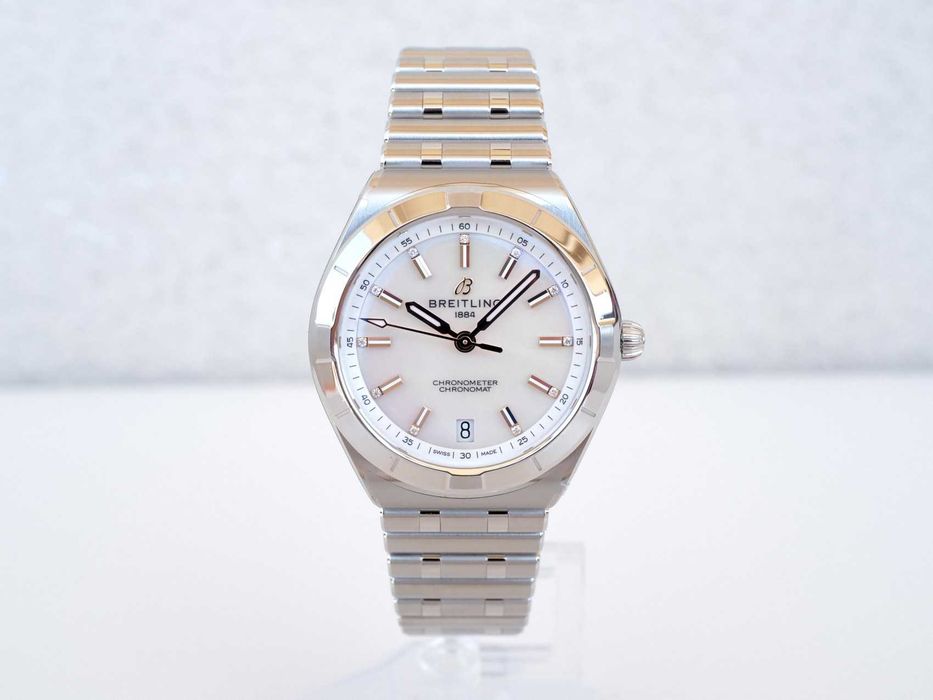 Breitling Chronomat Mother Of Pearl Diamond Dial 36 NEW