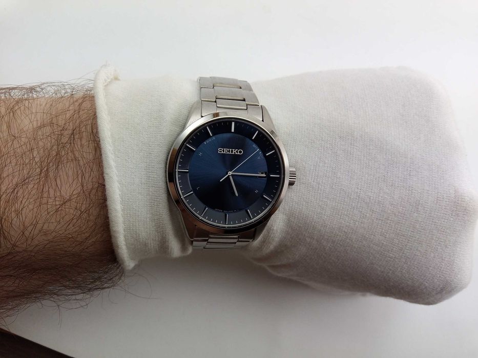 Мужские часы Seiko Solar SBTM247 титан радиоконтроль сапфир Japan made