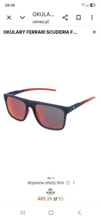 Okulary przeciwsłoneczne  ferrari scuderia