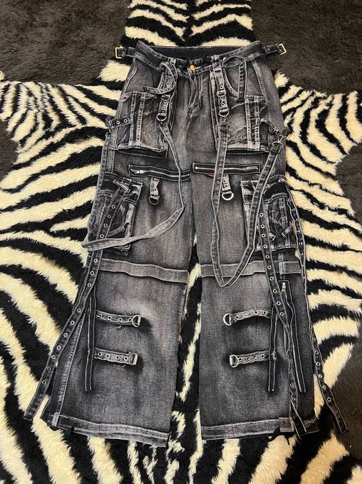 Tripp NYC X-Strap Black Washed Denim Pants