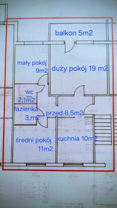 Mieszkanie 3 pokoje 62,6m2