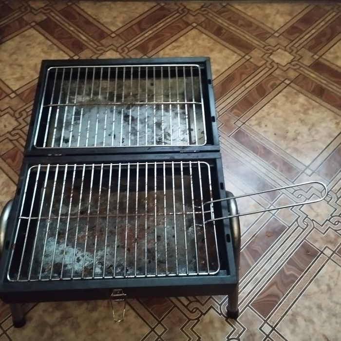 Угольный гриль - барбекю  двусторонний портативный