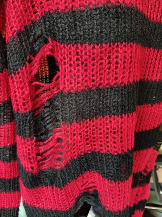 Sweter hipsterski sweterek tunika z dziurami, oversize