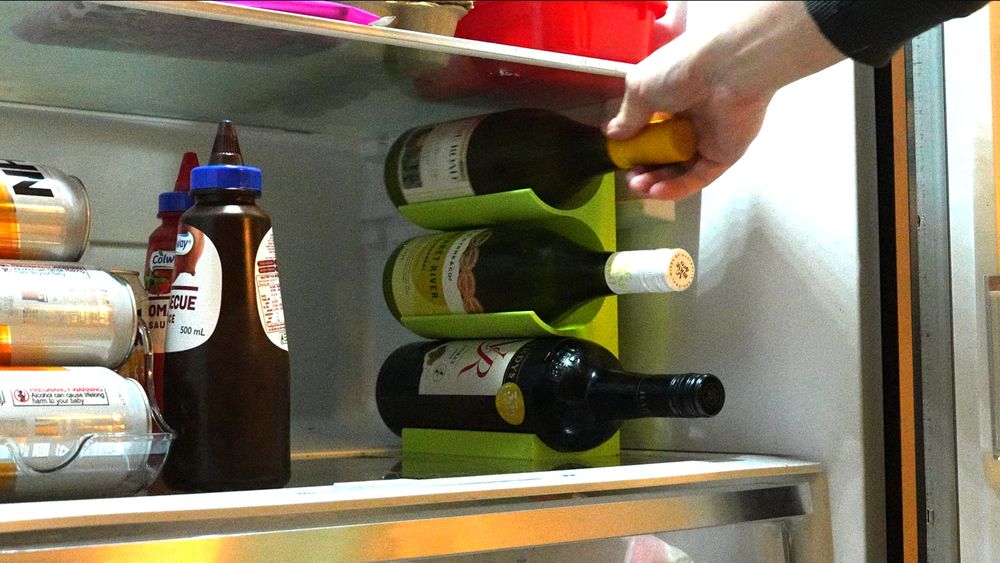 Rack de vinho vertical para frigorífico