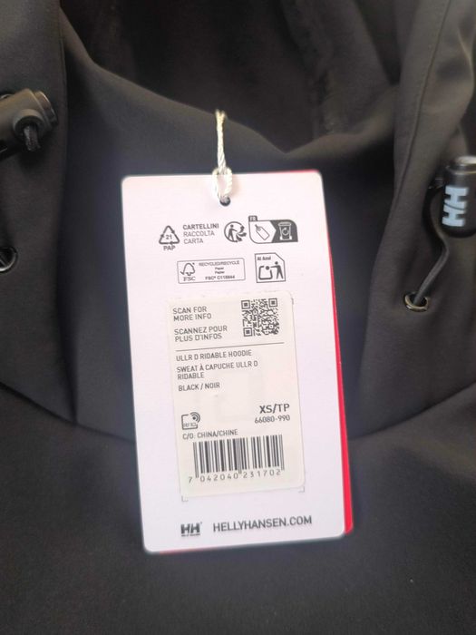 Bluza softshellowa Helly Hansen ULLR D Ridable Hoodie 990 black roz.XS