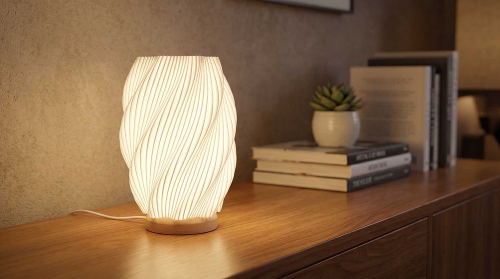 Candeeiro de Mesa 3D | Design Espiral Twisted