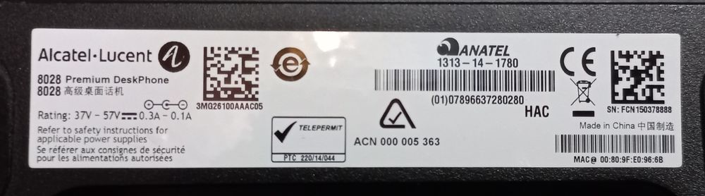 Telefone fixo (Centralina) com 5 telefones moveis Alcatel Lucent