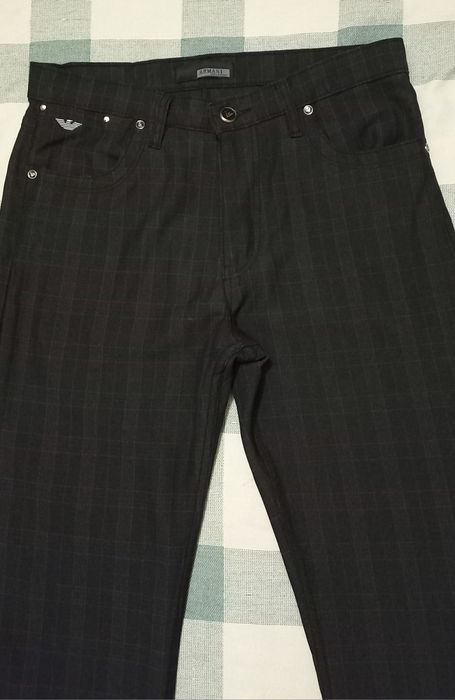 Брюки в клітинку чоловічі, штани класичні бренд Armani Collezioni