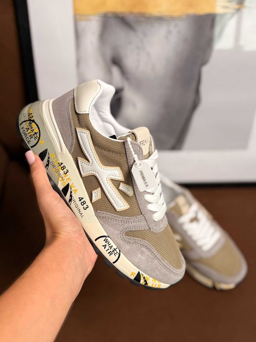 Кросівки Premiata Mick Beige Grey White / кроси Преміата Мік бежеві