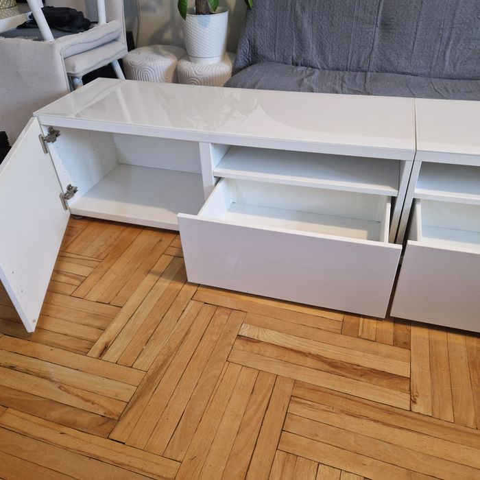 Szafka rtv biała ikea besta