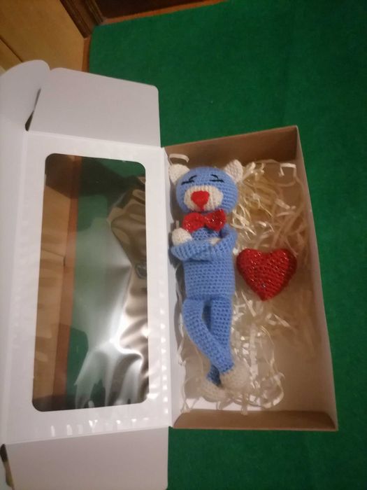 котик японський + сердечко магніт+ упаковка