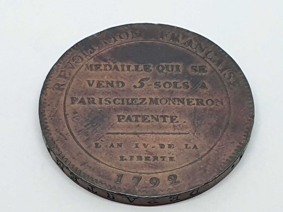 Moneta Kolekcjonerska Francja Monneron 5 Sols rok 1792 Birmingham