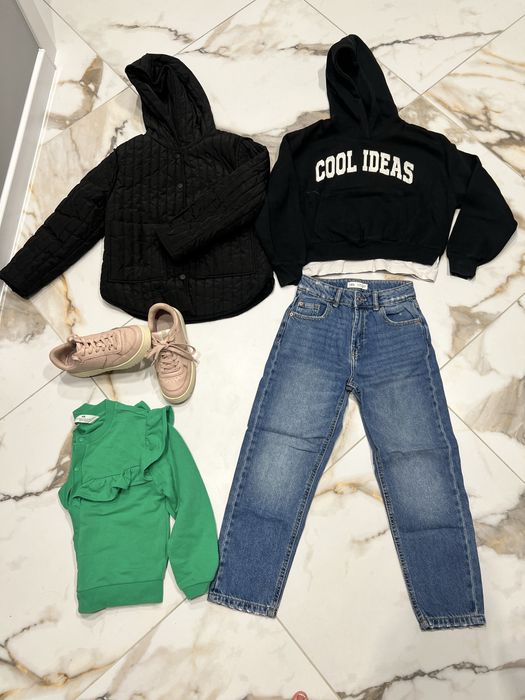 Джинсы байка куртка 8-9 134